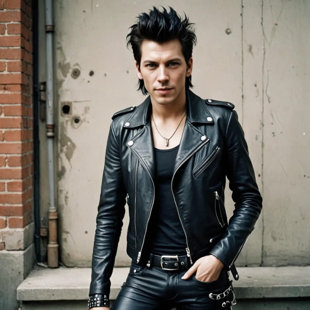 Converted A Joan Jett rock chick look, post-punk, but still lots of leather image