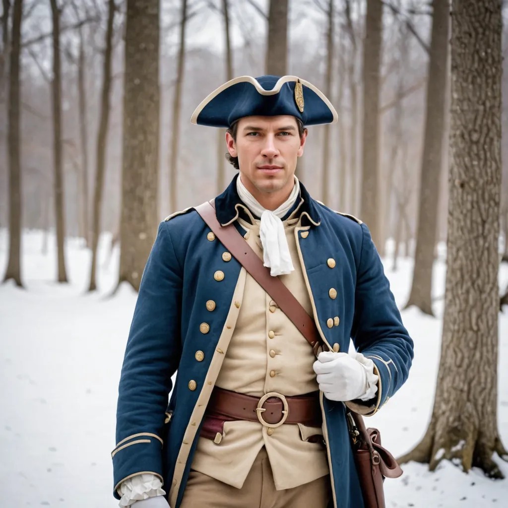 American Revolution Soldier at Valley Forge Photo Style