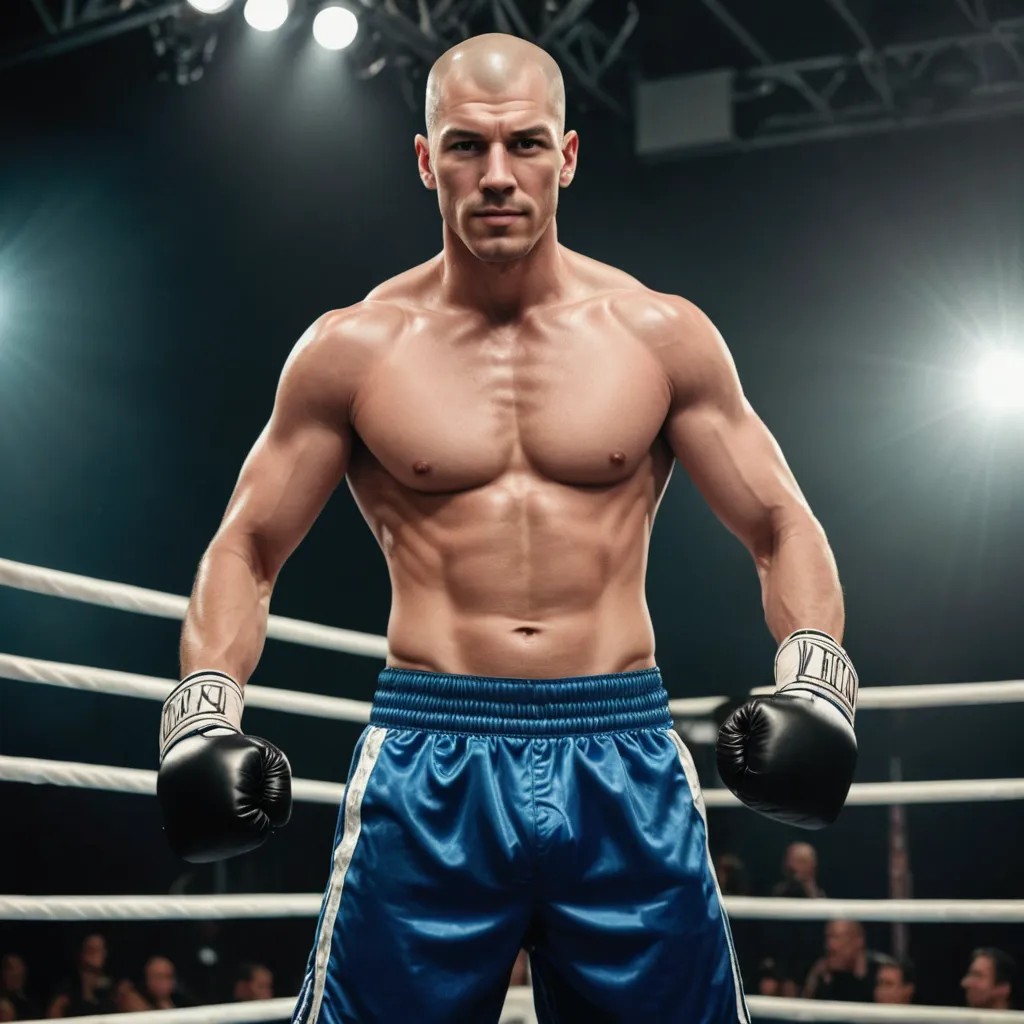 Bald Boxer in Ring Photo Style