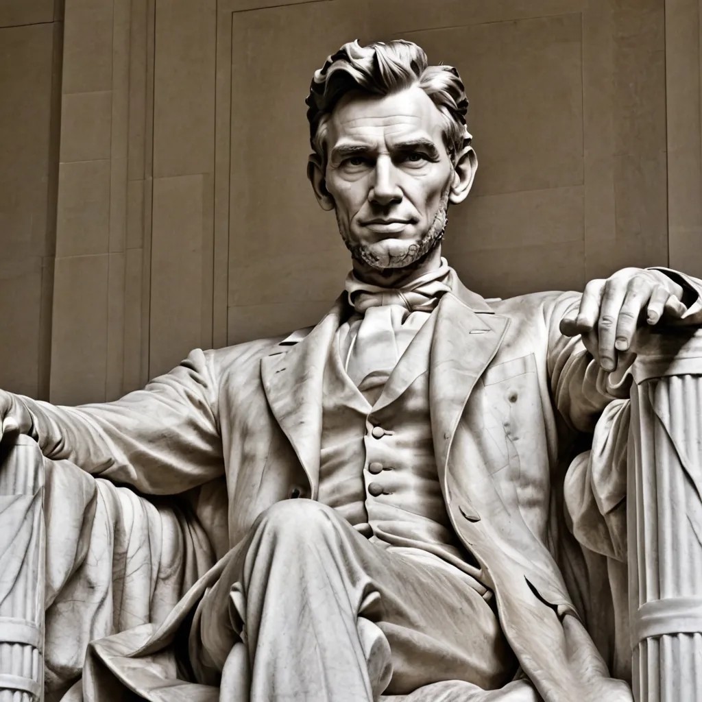 Man’s Face on Lincoln Memorial Photo Style