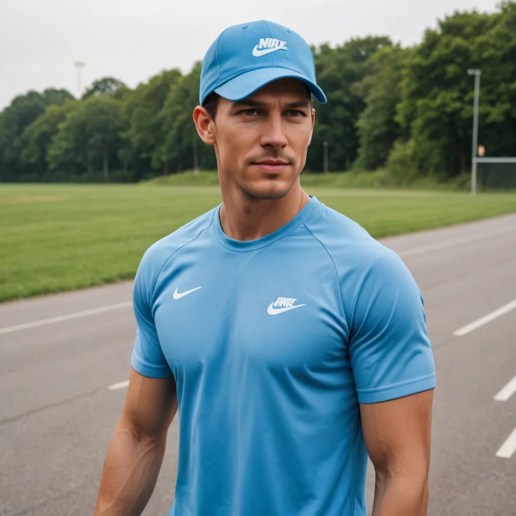 My Photo Wearing Sky Blue Tri-Fit Nike Cap Photo Style