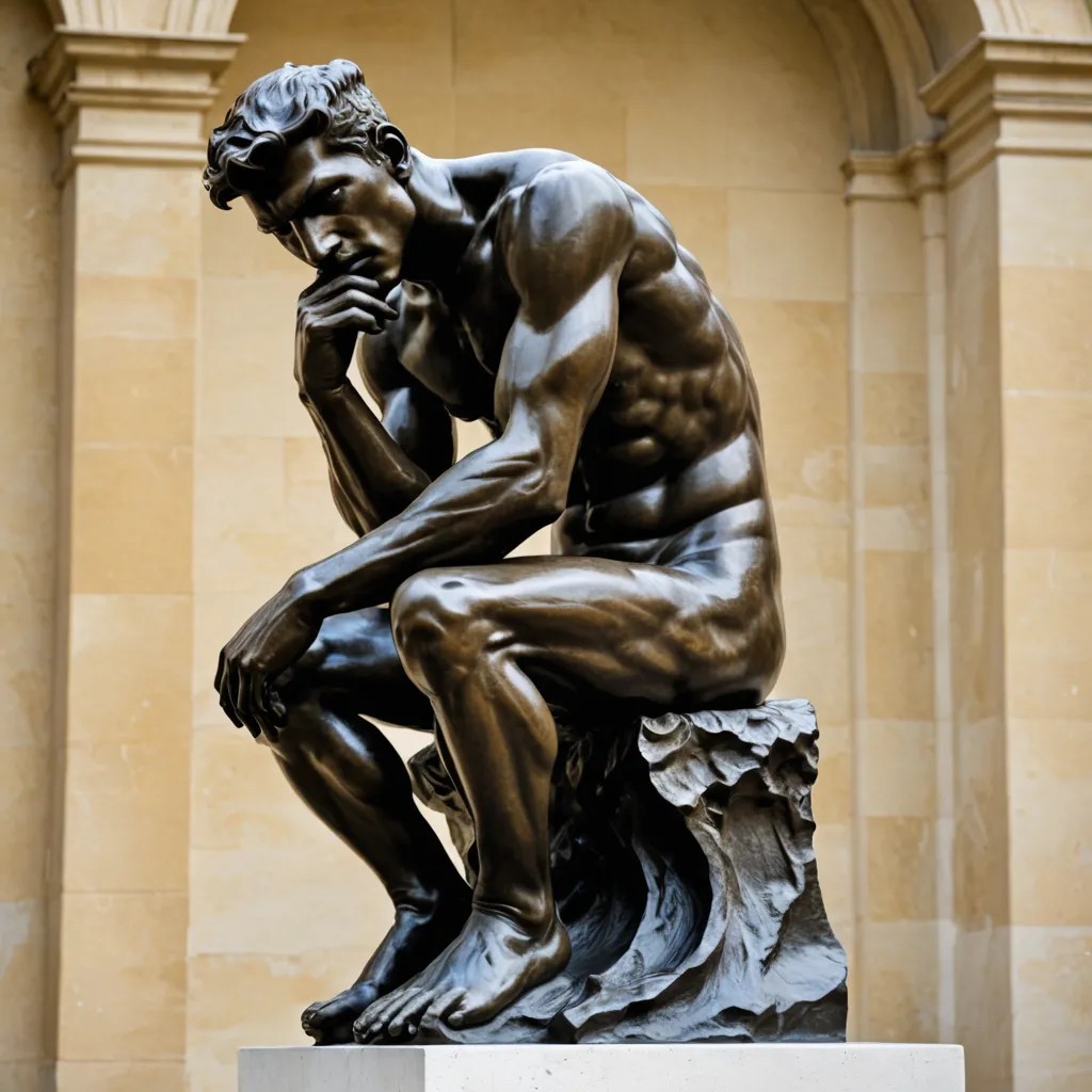 Of Paul Rodin Sculpture of The Thinker (Le Penseur) Photo Style