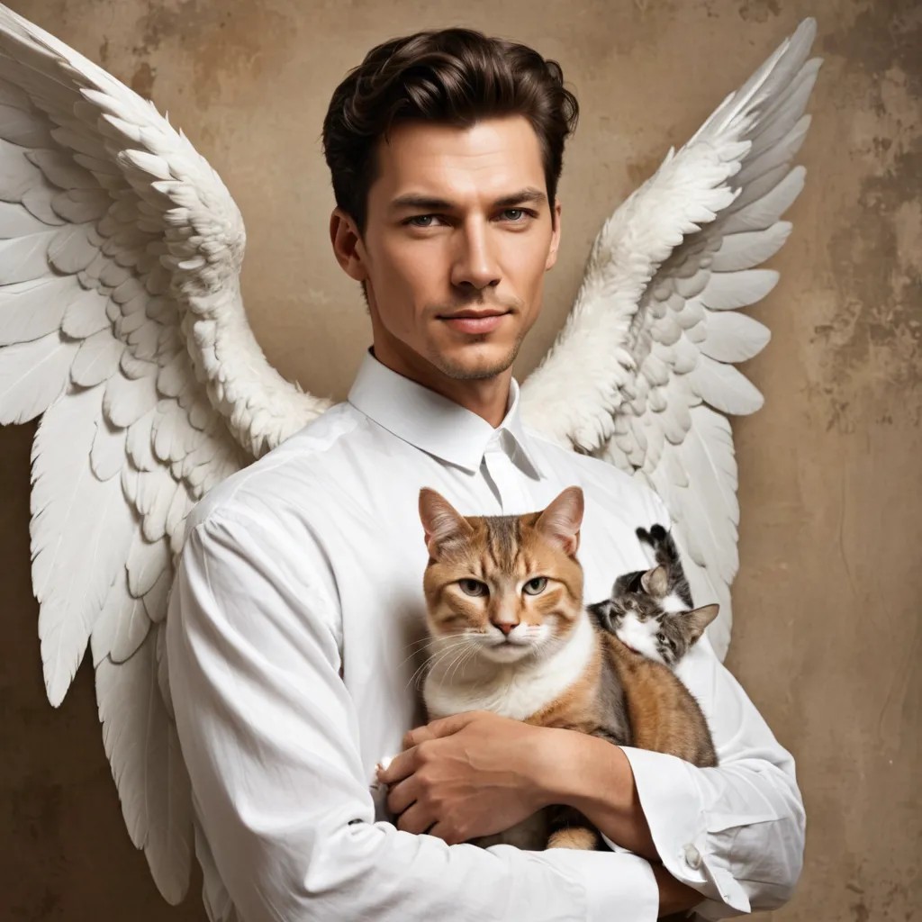 Angel with Cat Photo Style