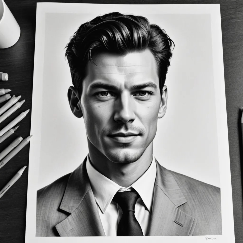 Colouring Page in Black and White Photo Style