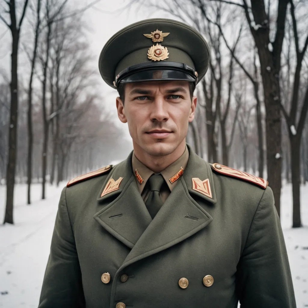 Early Cold War Soviet Officer Photo Style