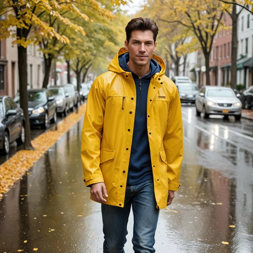 New England Yellow Rain Jackets Photo Style