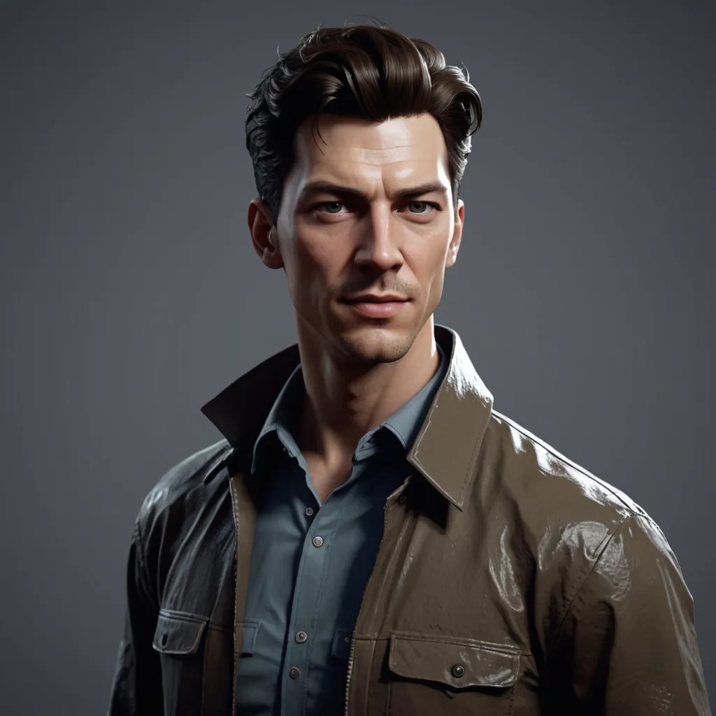 PS1 Horror Game Character, Low Poly, Pixelated Texture Photo Style