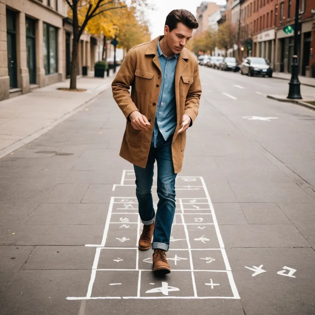 This Person Playing Hopscotch Photo Style