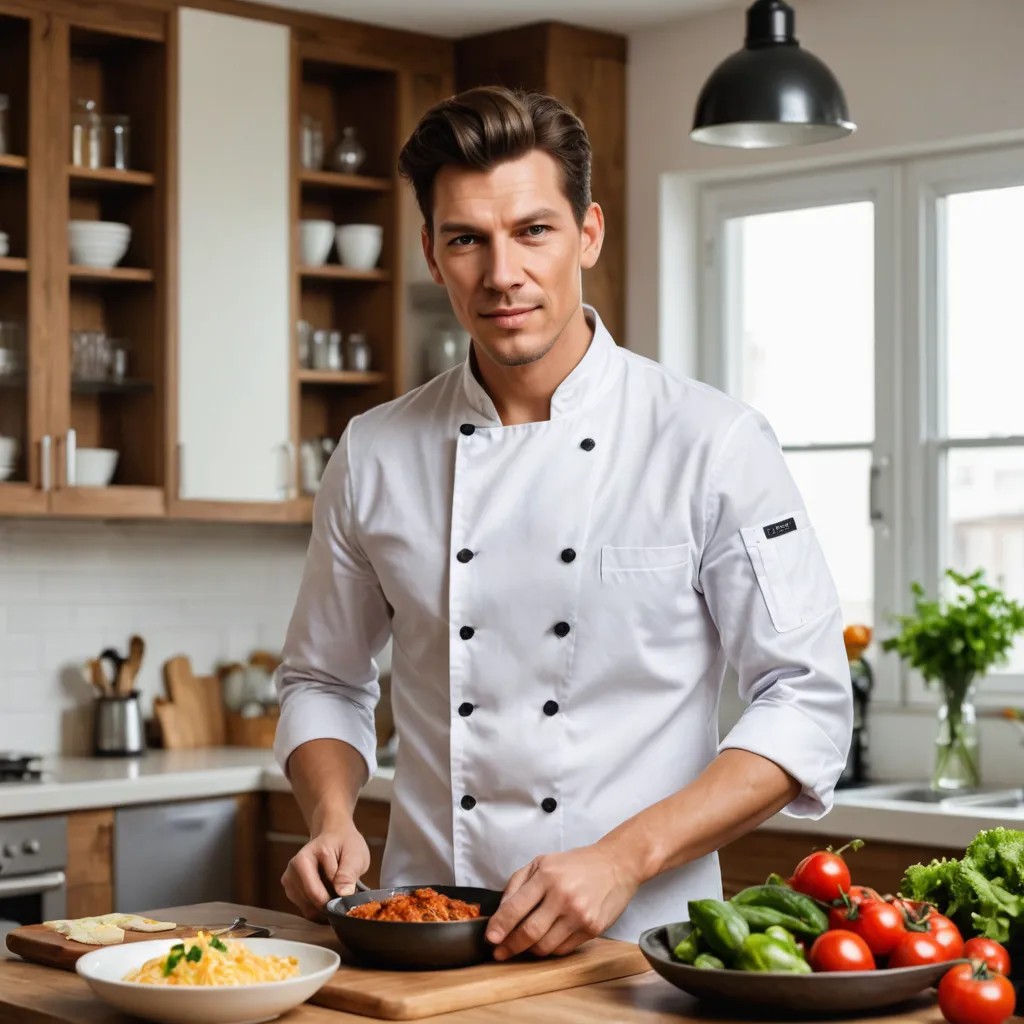 Chef in a Home Kitchen Photo Style