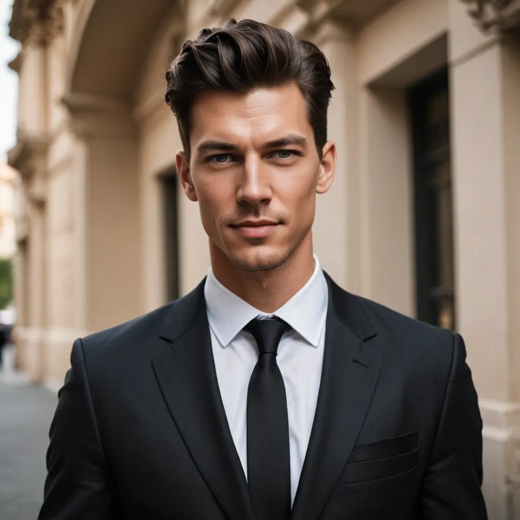 Full Photo on a Person in Black Suit Photo Style