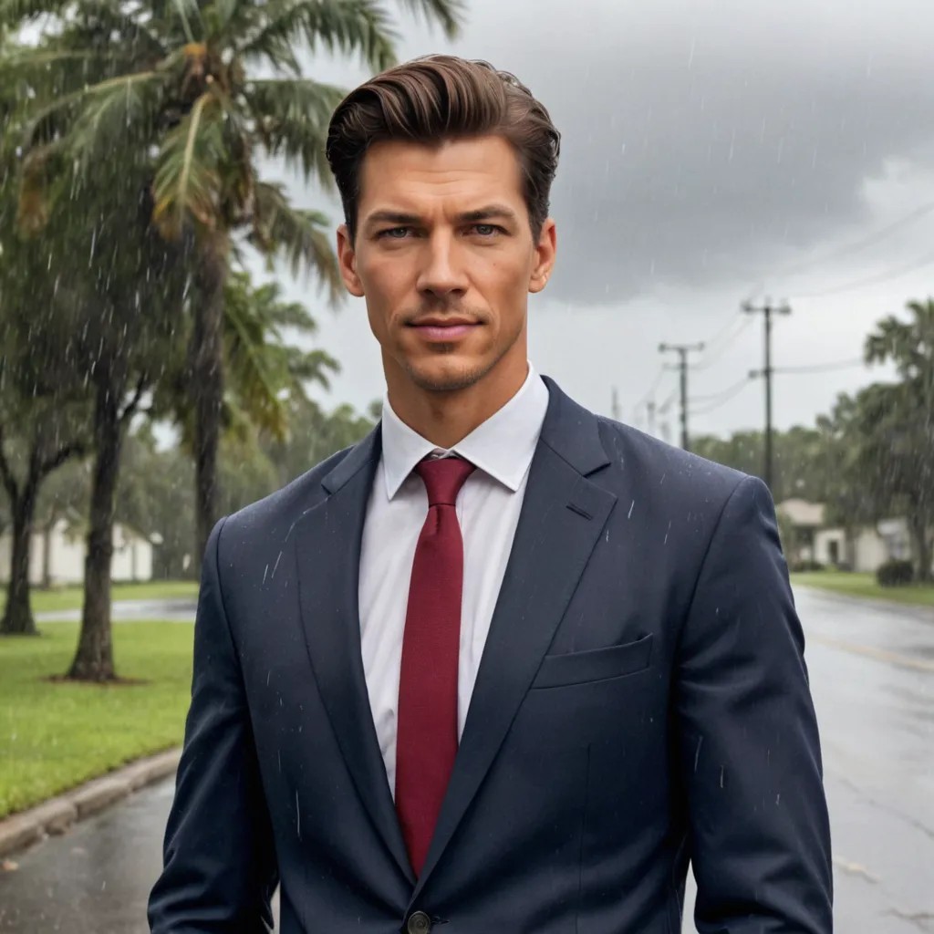 Hurricane Weather Reporter Photo Style
