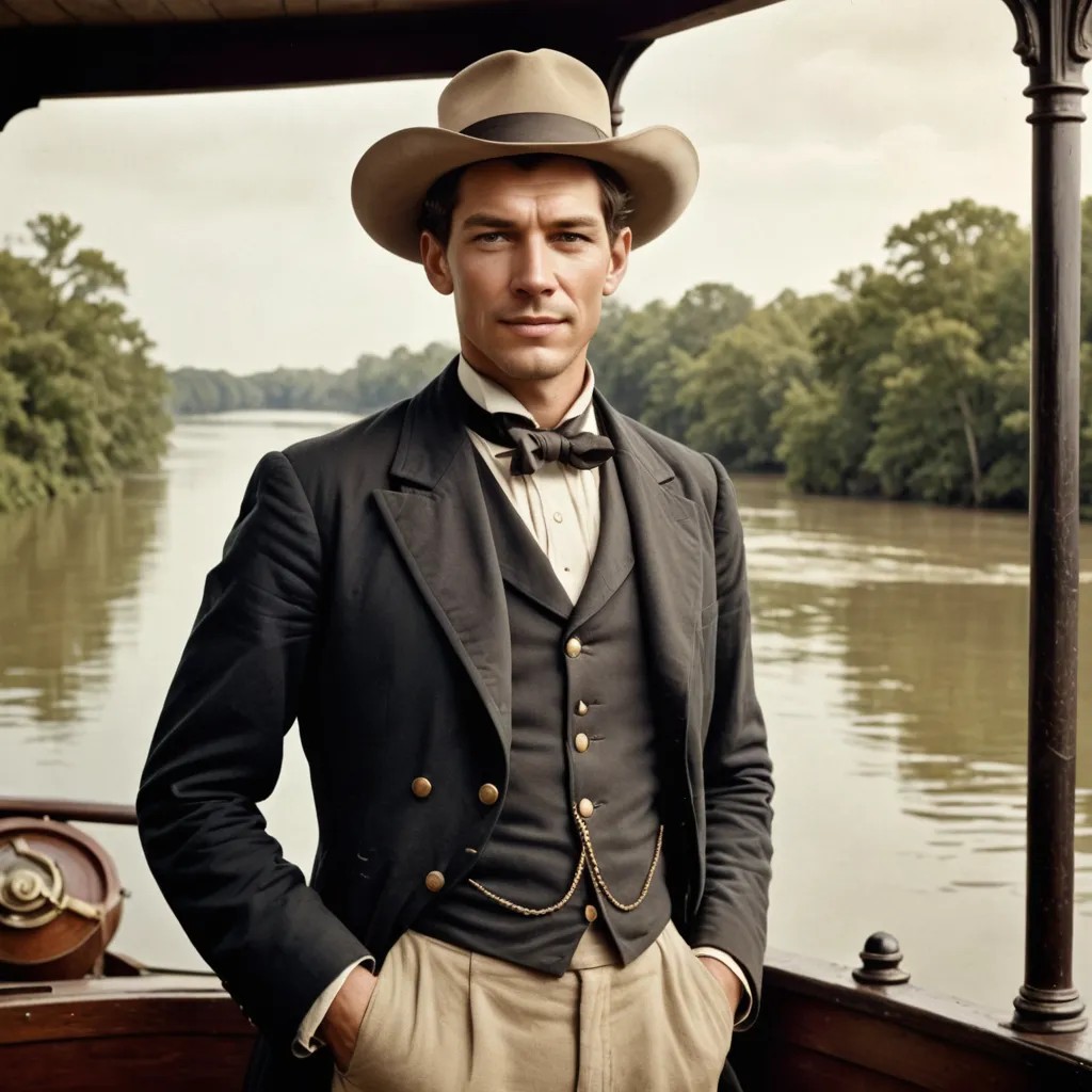 Mississippi Riverboat Captain 1800s Photo Style