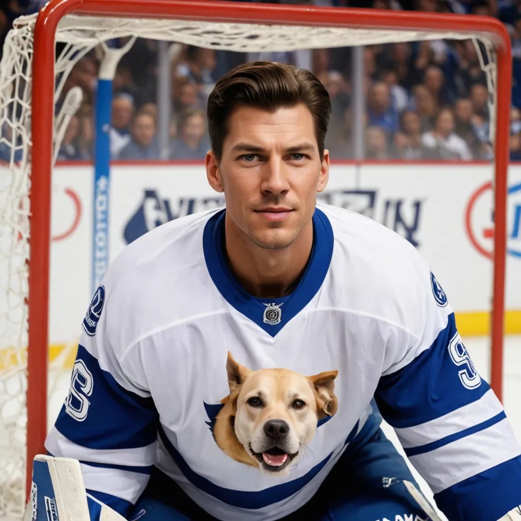 My Dog’s Face on a Tampa Bay Lightning Goalie Photo Style
