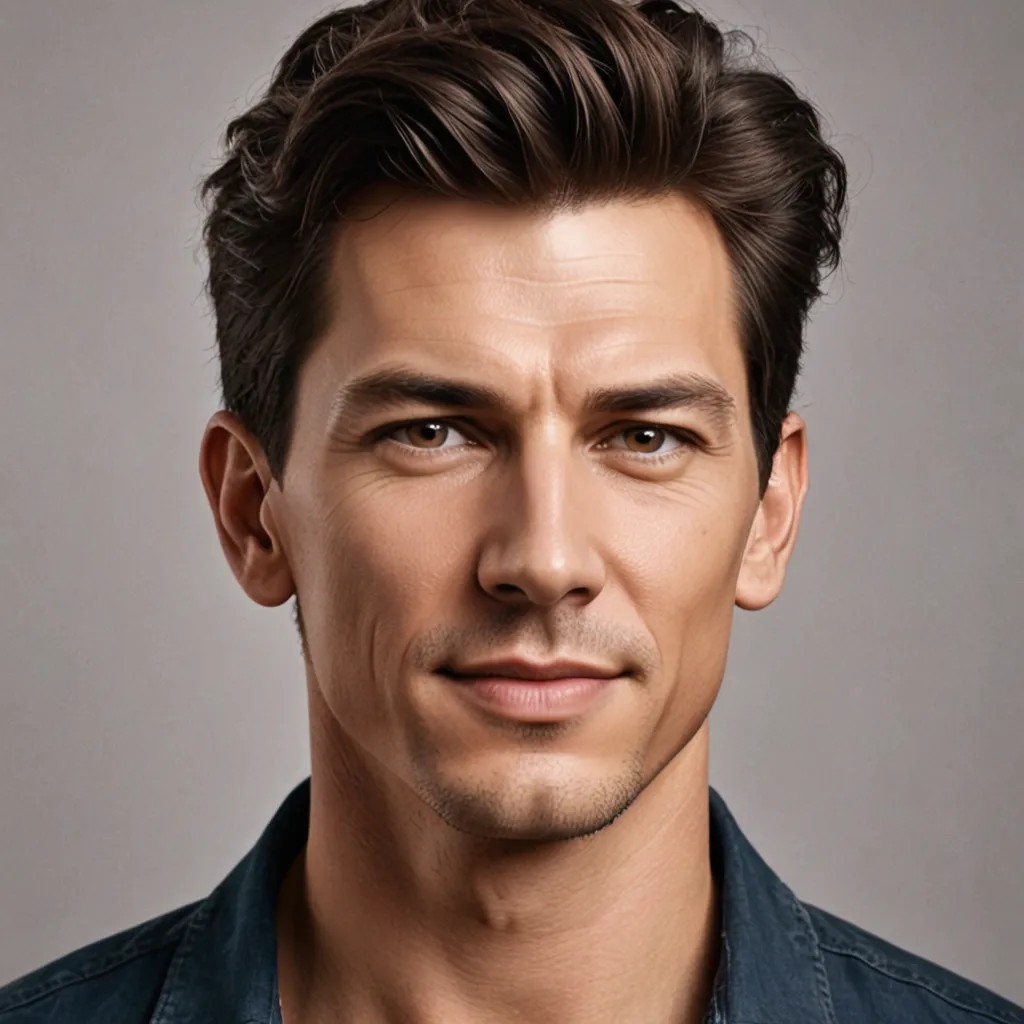 Old and Aged with Dyed Dark Hair to Look Younger Photo Style