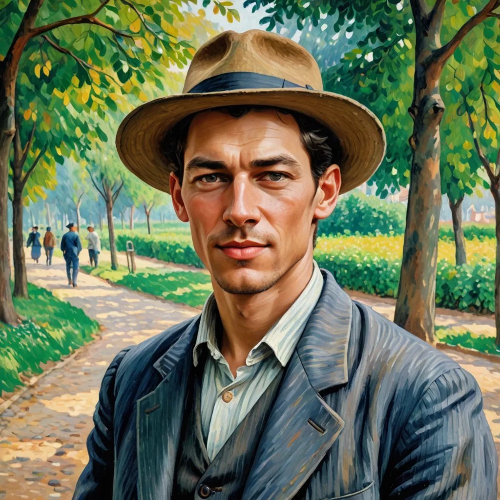 Painting in the Neo-Impressionist of Camille Pissarro Photo Style