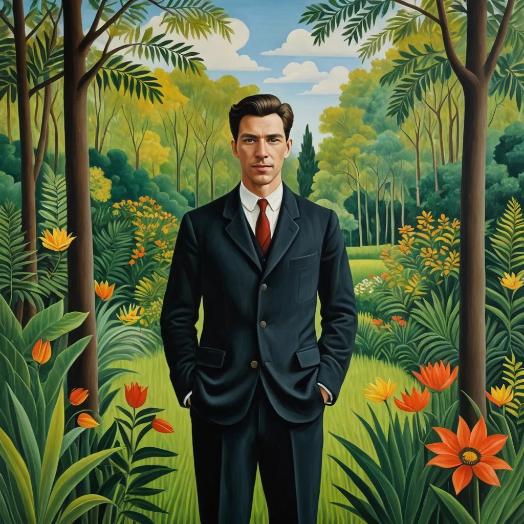 Painting in the Post-Impressionist of Henri Rousseau Photo Style