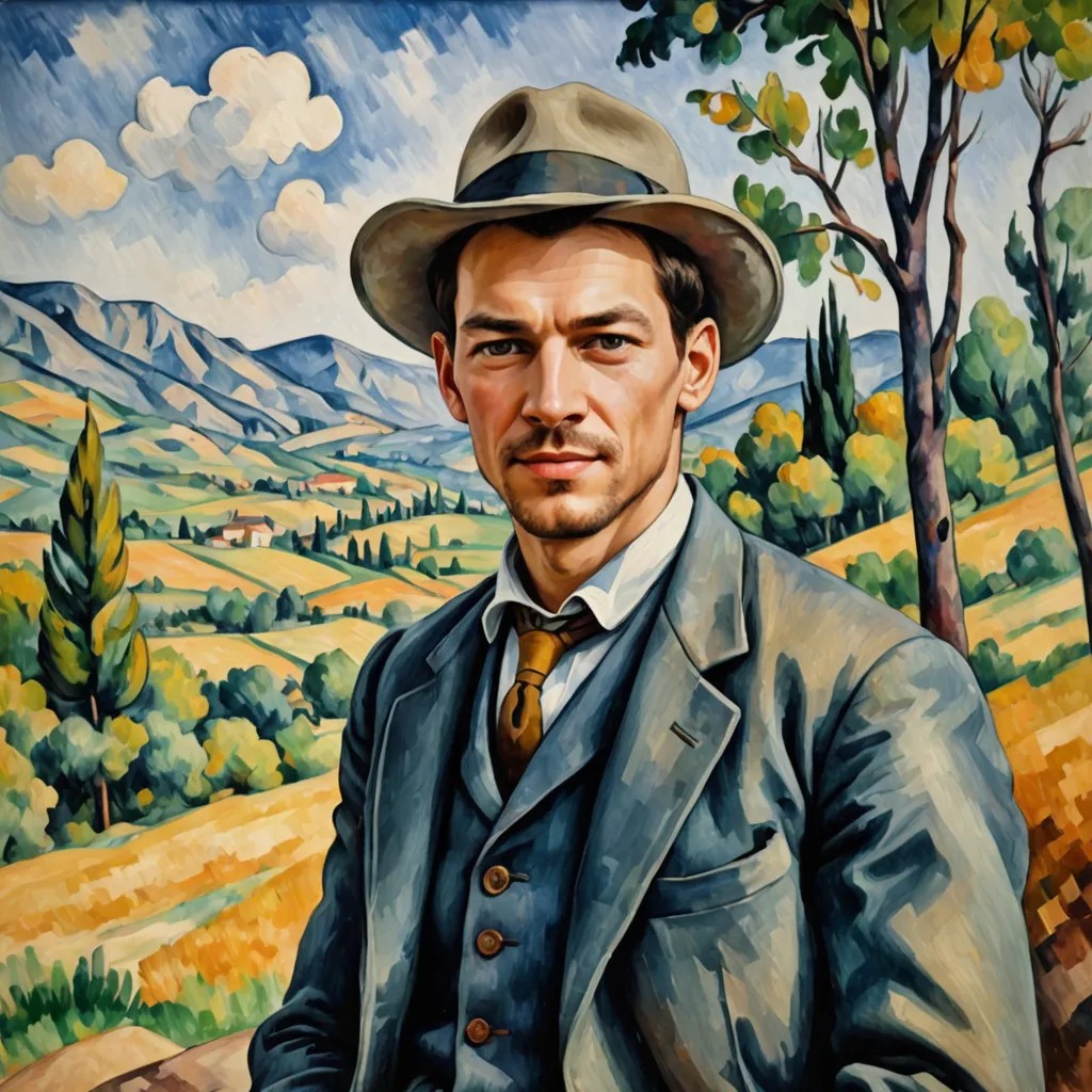 Painting in the Post-Impressionist of Paul Cézanne Photo Style