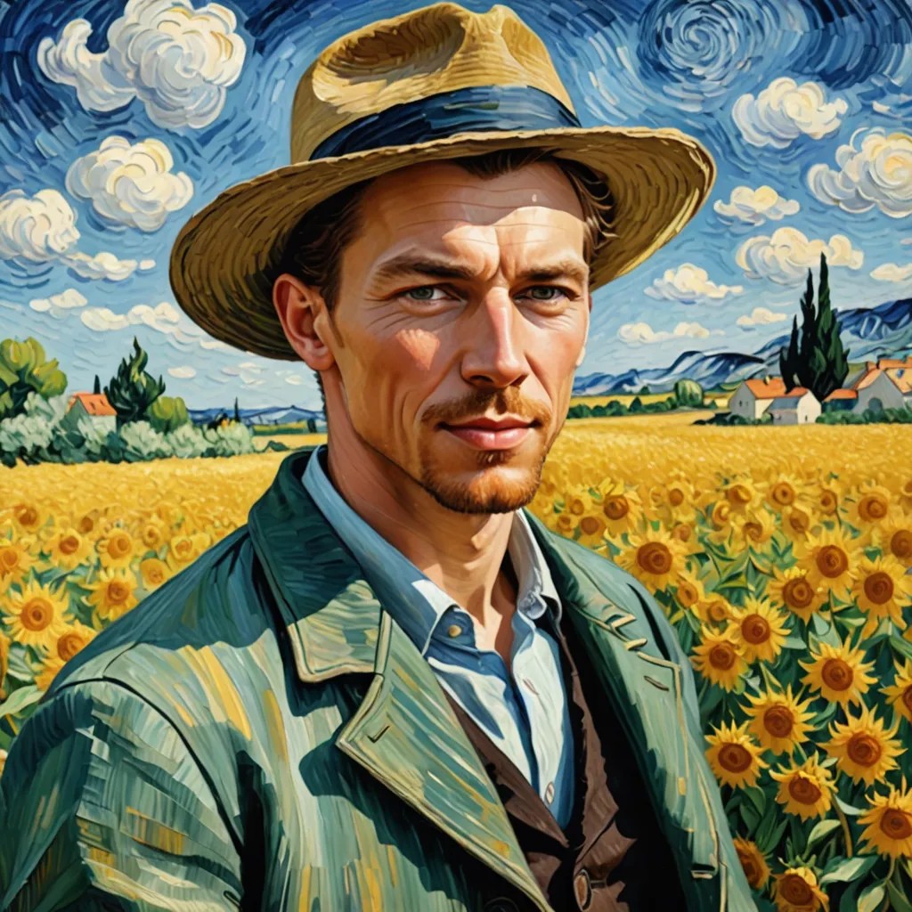 Painting in the Post-Impressionist of Vincent Van Gogh Photo Style