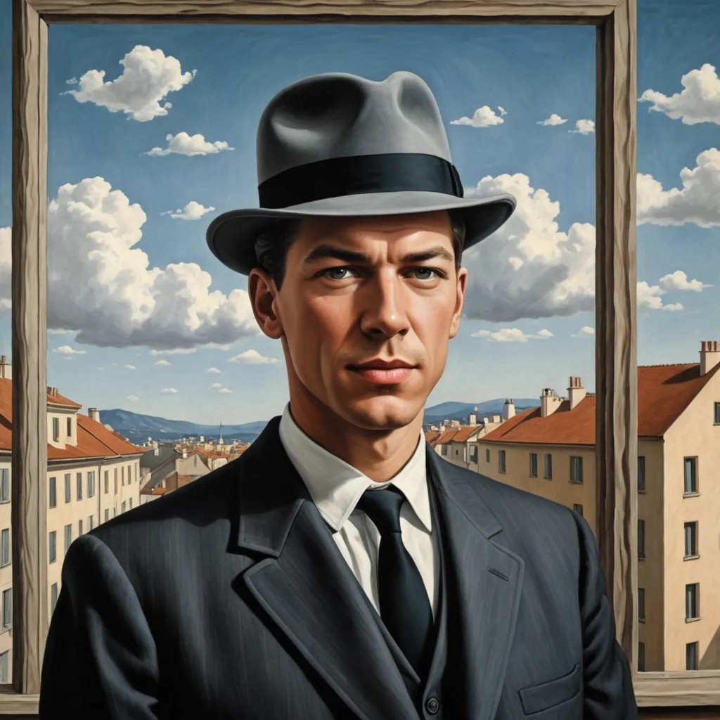 Painting in the Surrealist of René Magritte Photo Style
