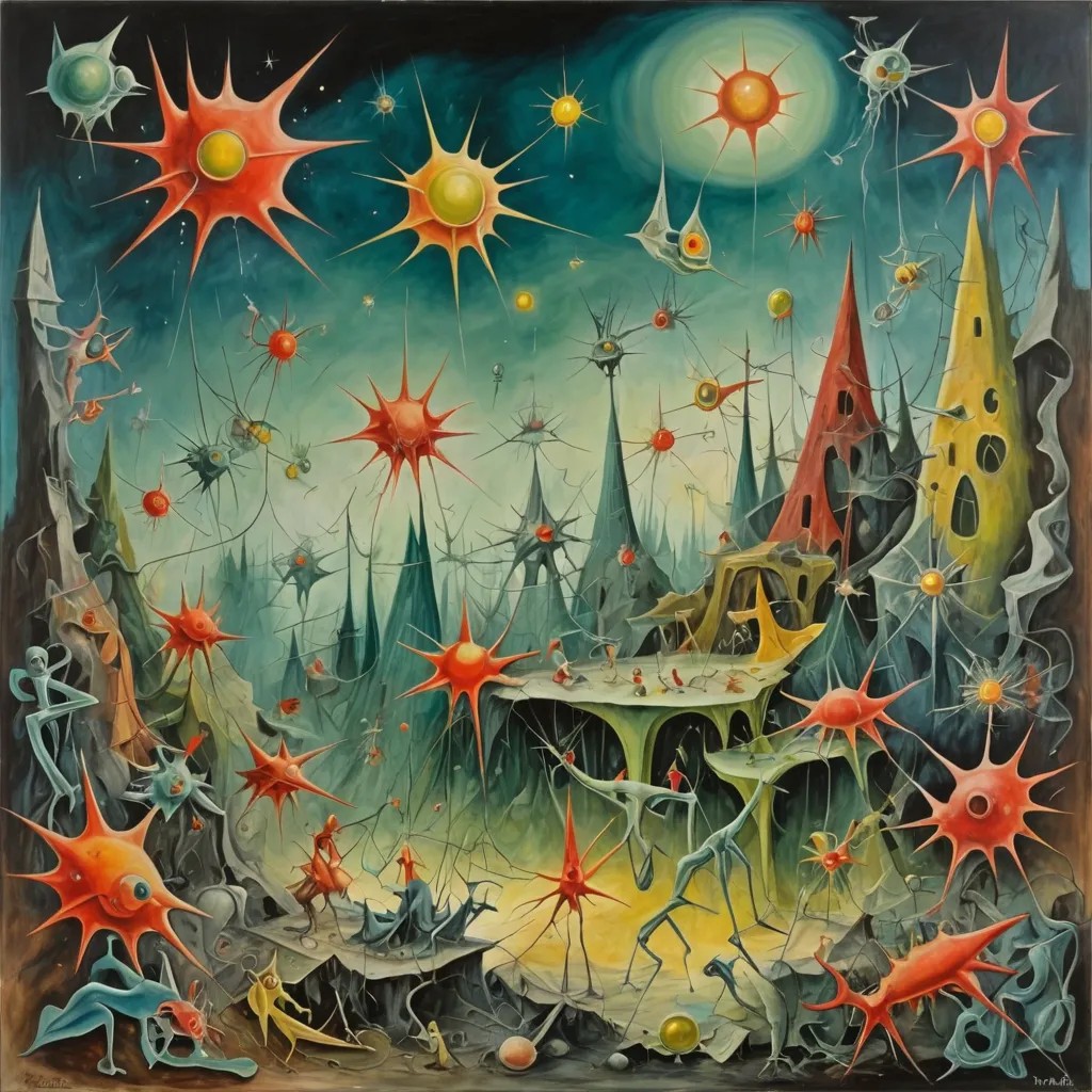 Painting in the Surrealist of Roberto Matta Photo Style