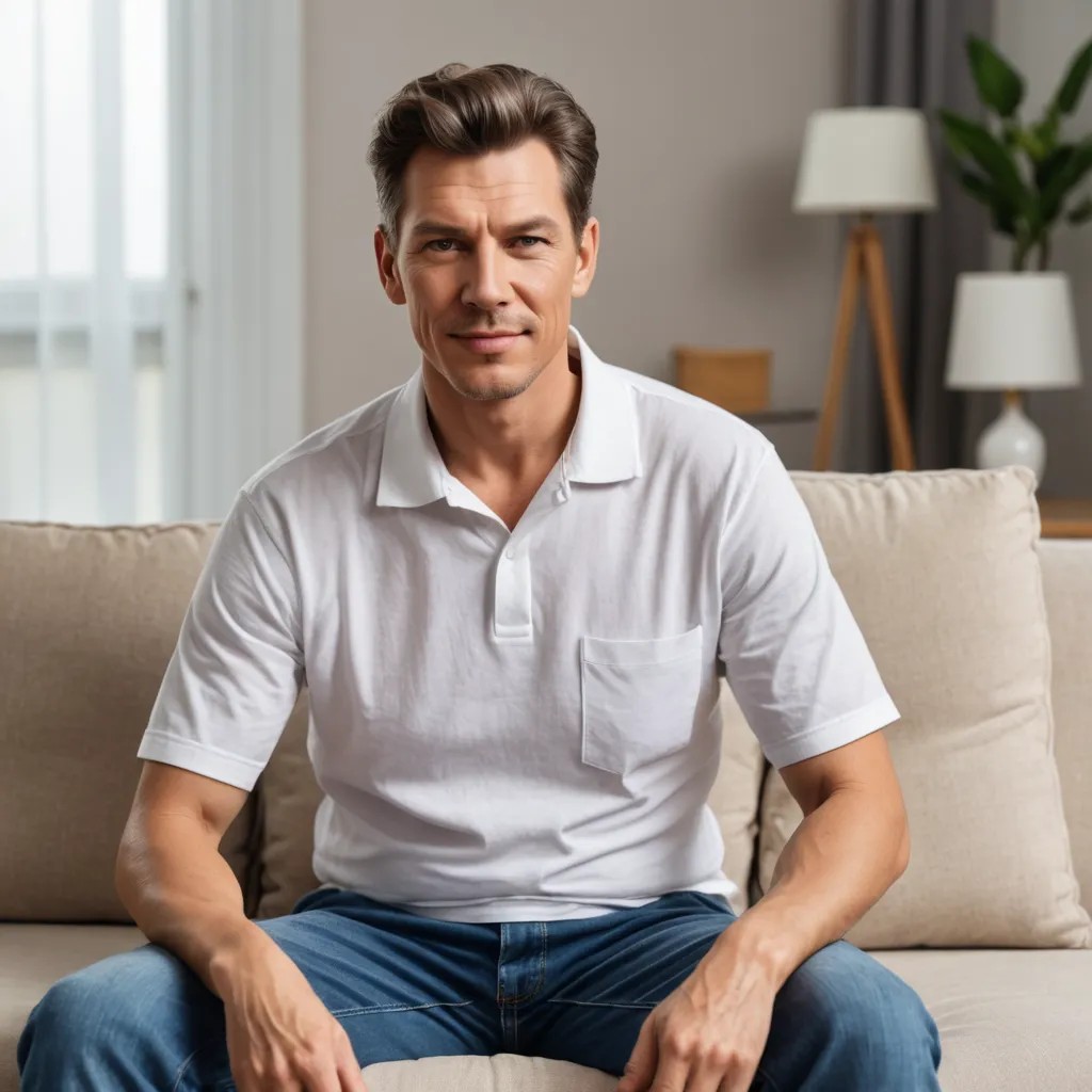 Relaxed 60-Year-Old Guy at Home Photo Style