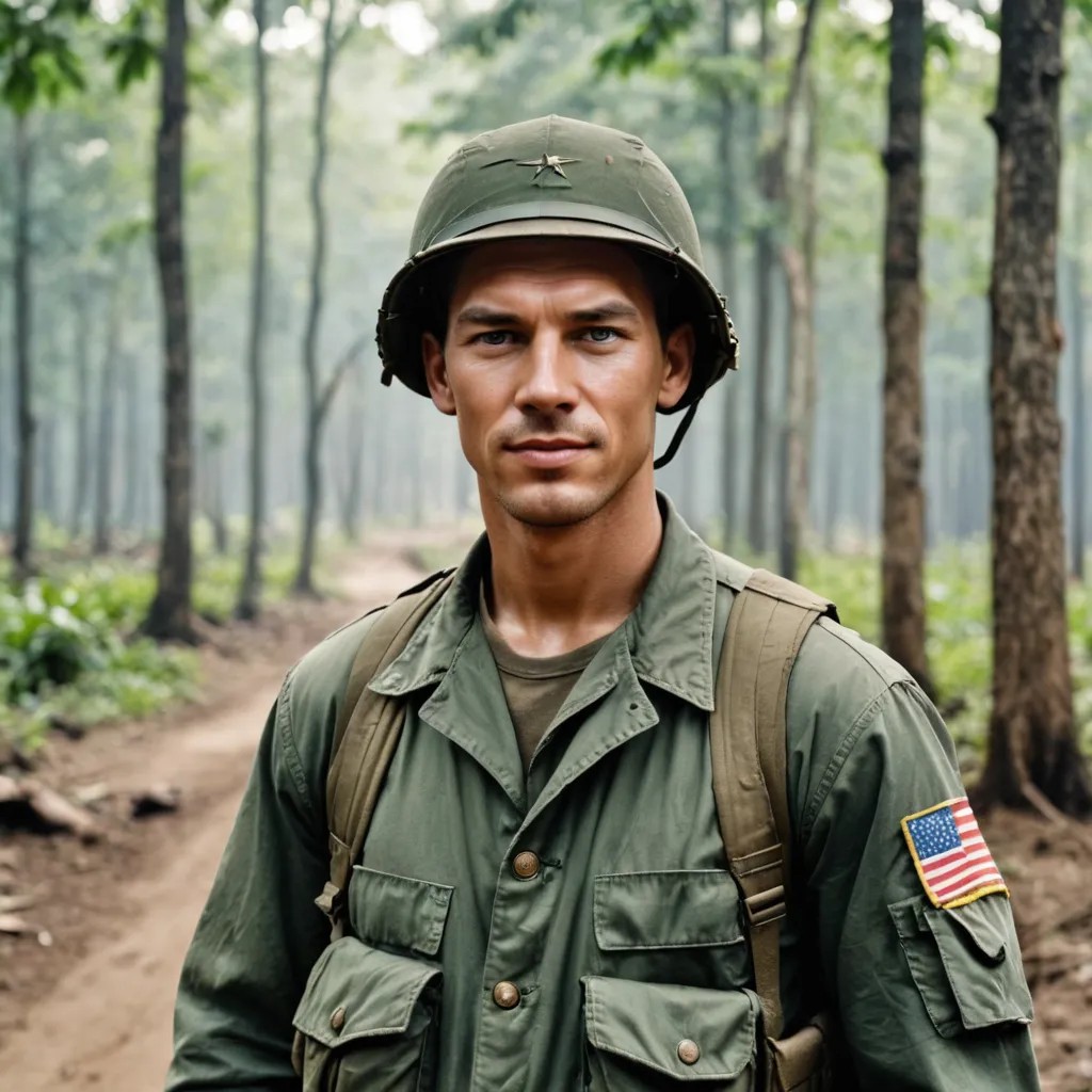 Vietnam War American Soldier Photo Style
