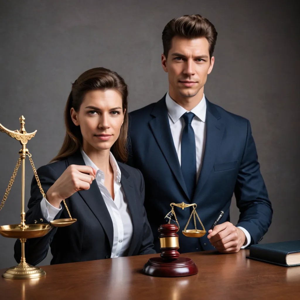 Female Lawyers with Gavel and Scales of Justice Photo Style