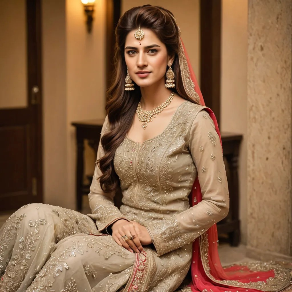 I Want Look from Pakistani Trending Sajal Ali Bridal Look Photo Style