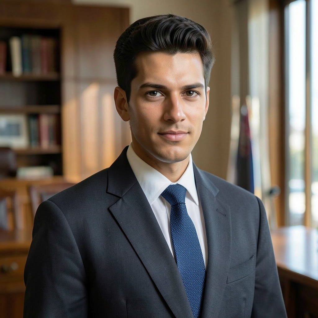 Law Student in Suit Photo Style
