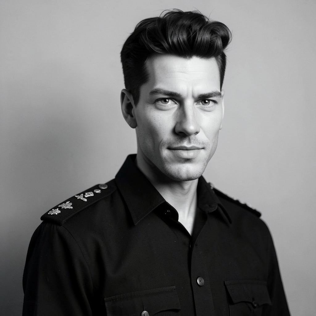 Converted Navy Uniform Black and White image