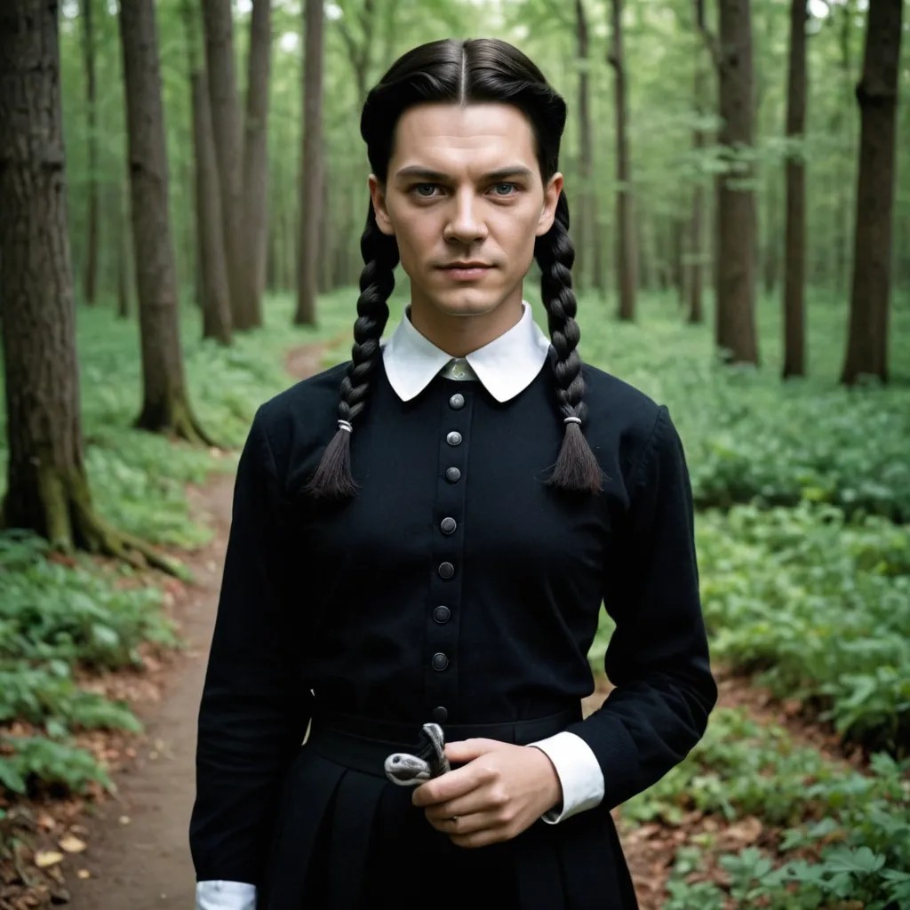 Wednesday Addams in Full Colour Photo Style