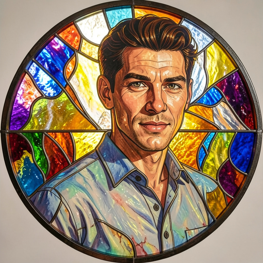 A Round Stained Glass Image Photo Style