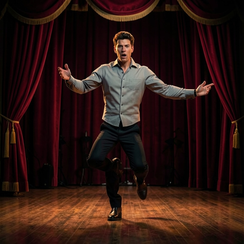 Broadway Musical Tap Dancer Behind the Curtain Photo Style