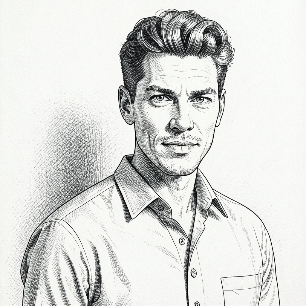 Convert to Drawn WSJ Headcut Photo Style