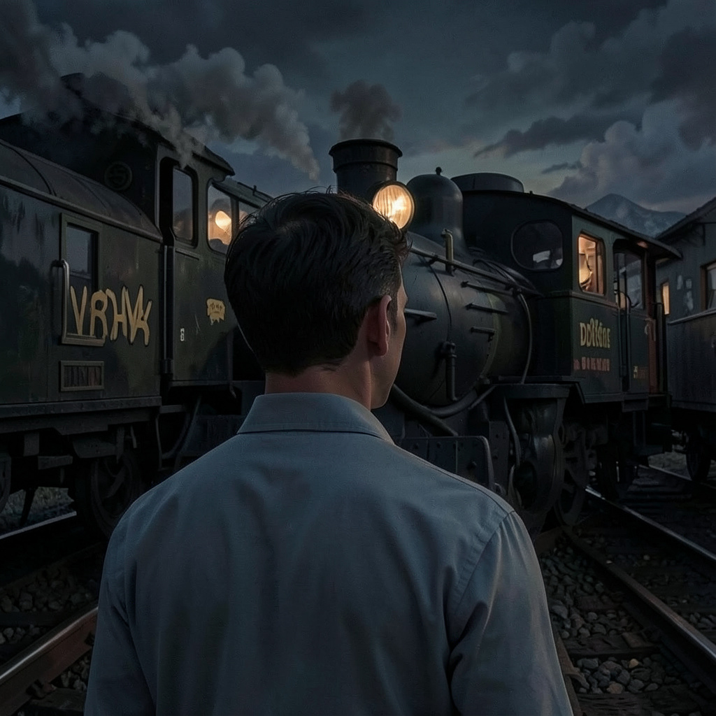 Daphne from Scooby Doo in Back of Dark Train Photo Style