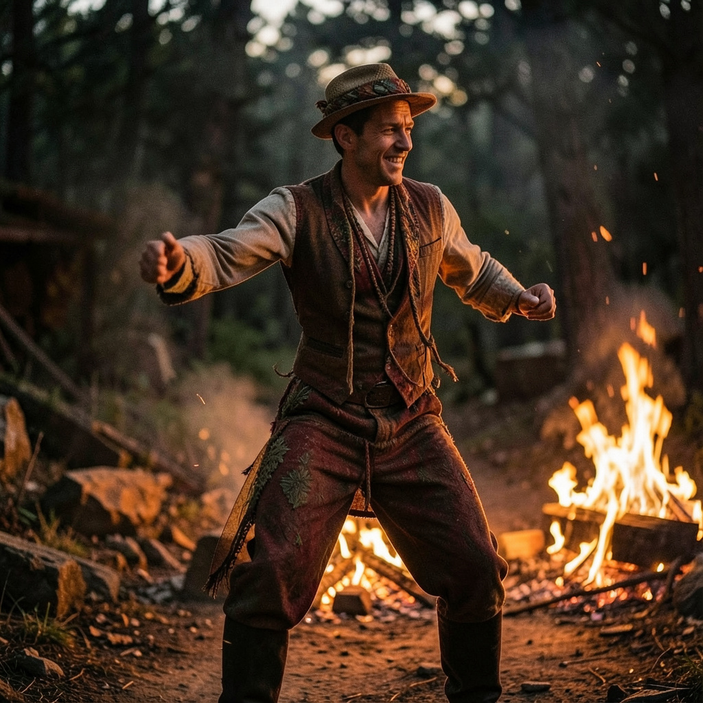 Gypsy Dancing by the Campfire Photo Style