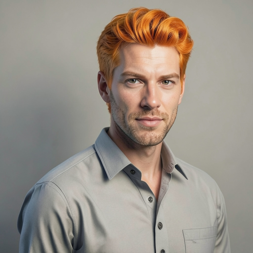 Handsome Orange-Haired Man Photo Style