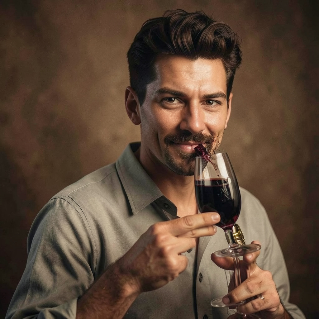 He Drinks Wine Photo Style