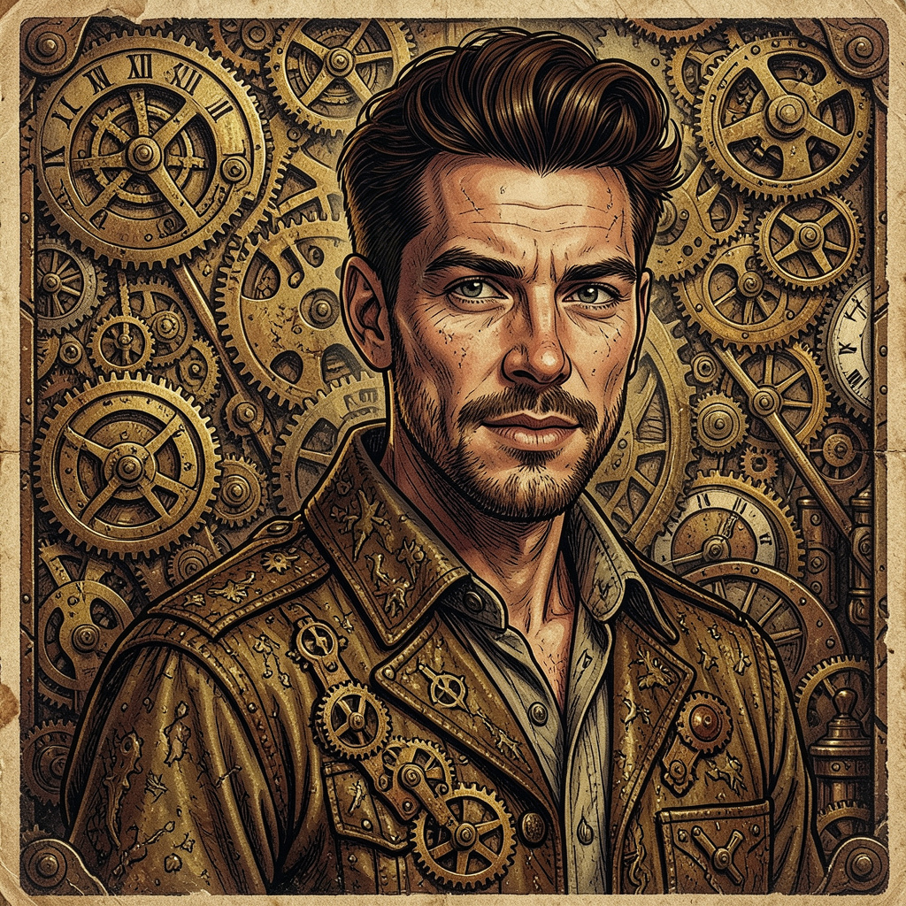 Retro Steampunk Art with Lots of Clockwork Influence Photo Style
