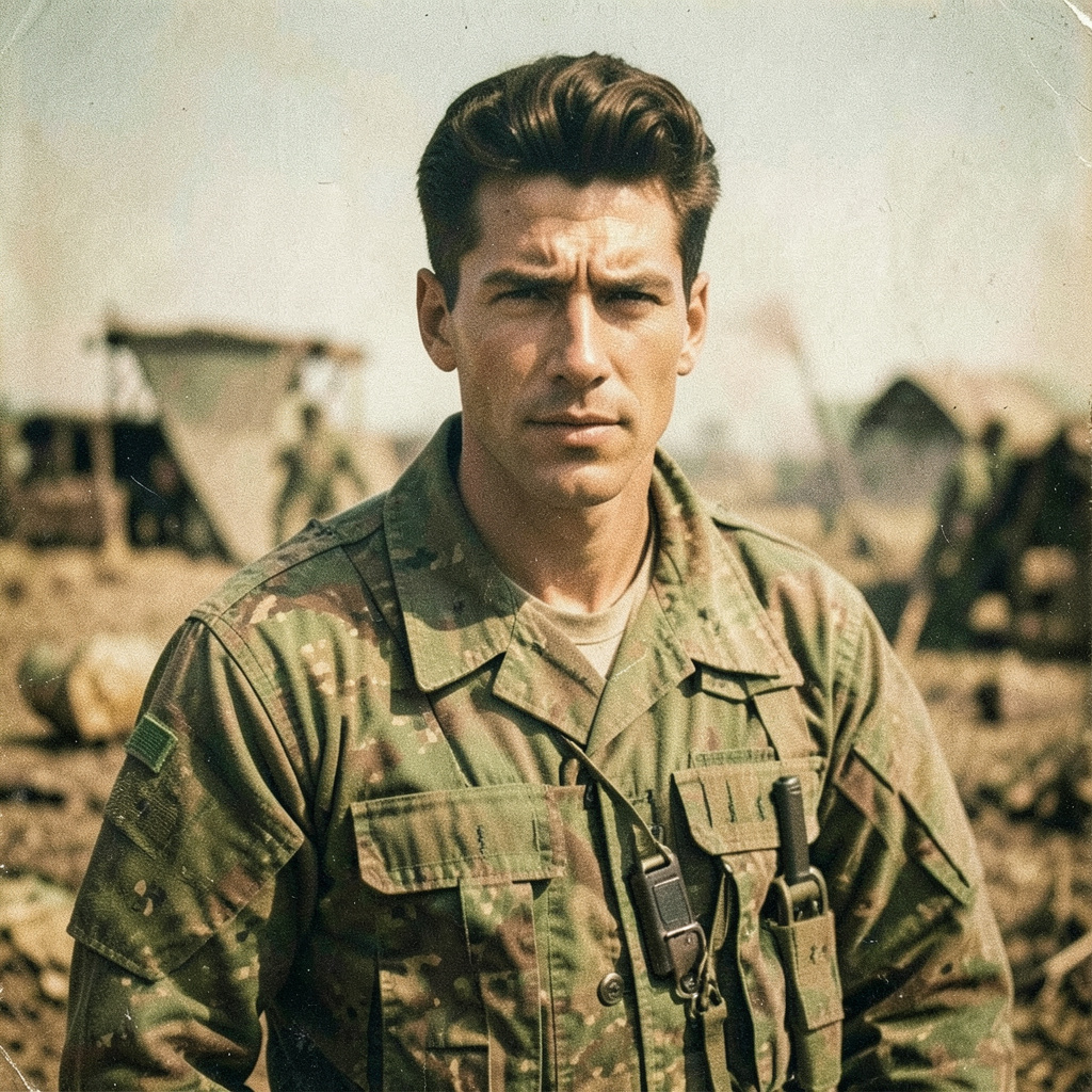 1969 Army Soldier Photo Style