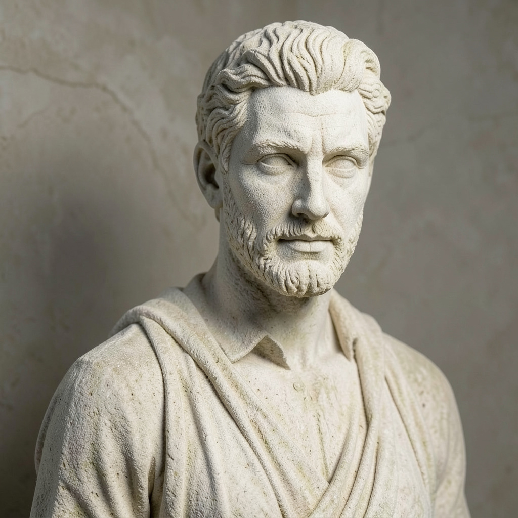Ancient Greek Stone Statue Photo Style