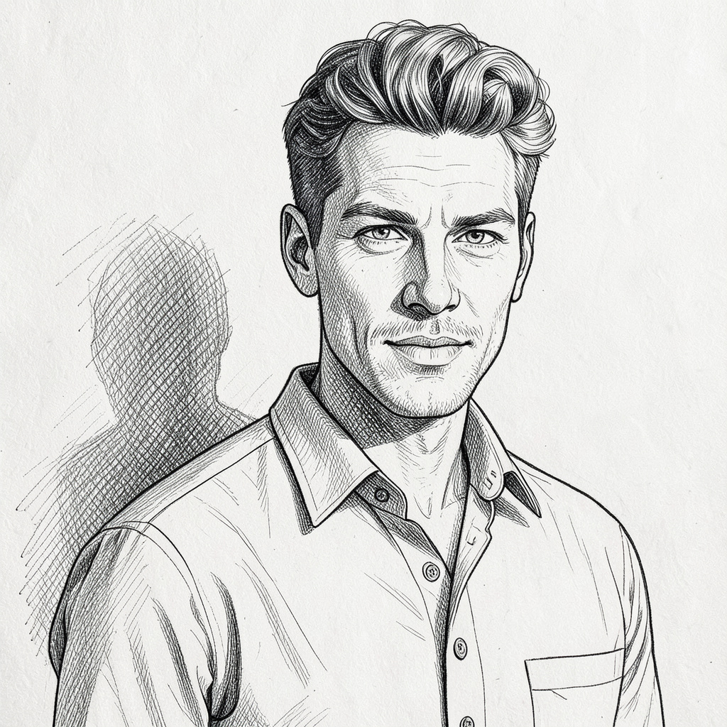 Hand-Drawn Line Sketch Photo Style