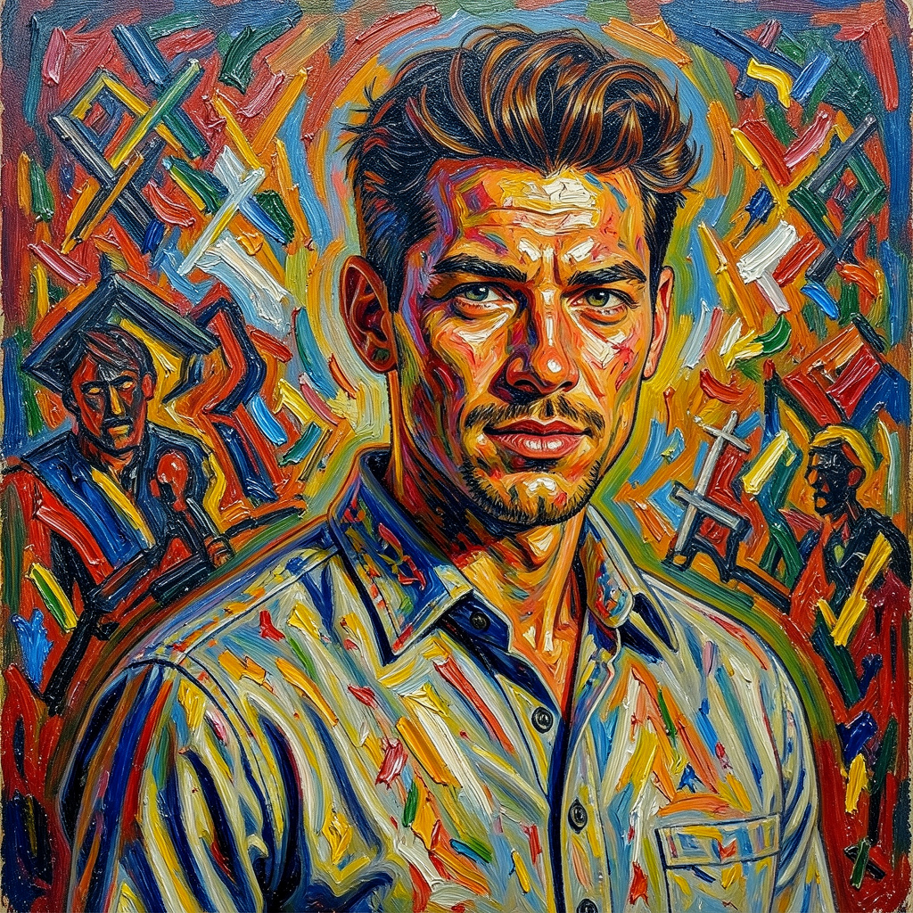 Impressionistic Punk Rock Oil Painting Photo Style