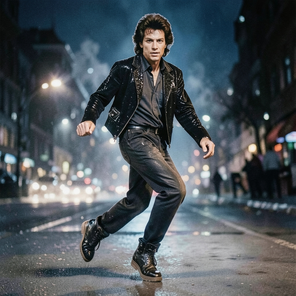 Michael Jackson Moonwalking Photo Style