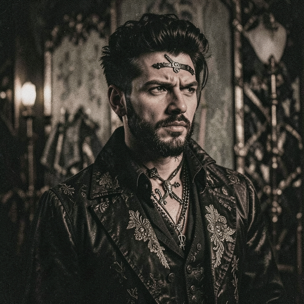 Rococo Gothic Punk in Heavy Grain Effect Photo Style