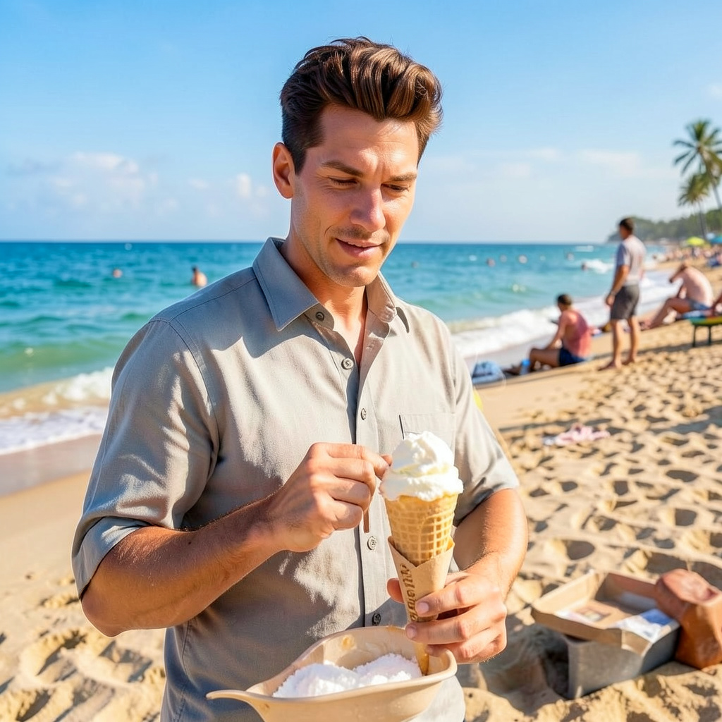 Selling Ice Cream at the Beach Photo Style