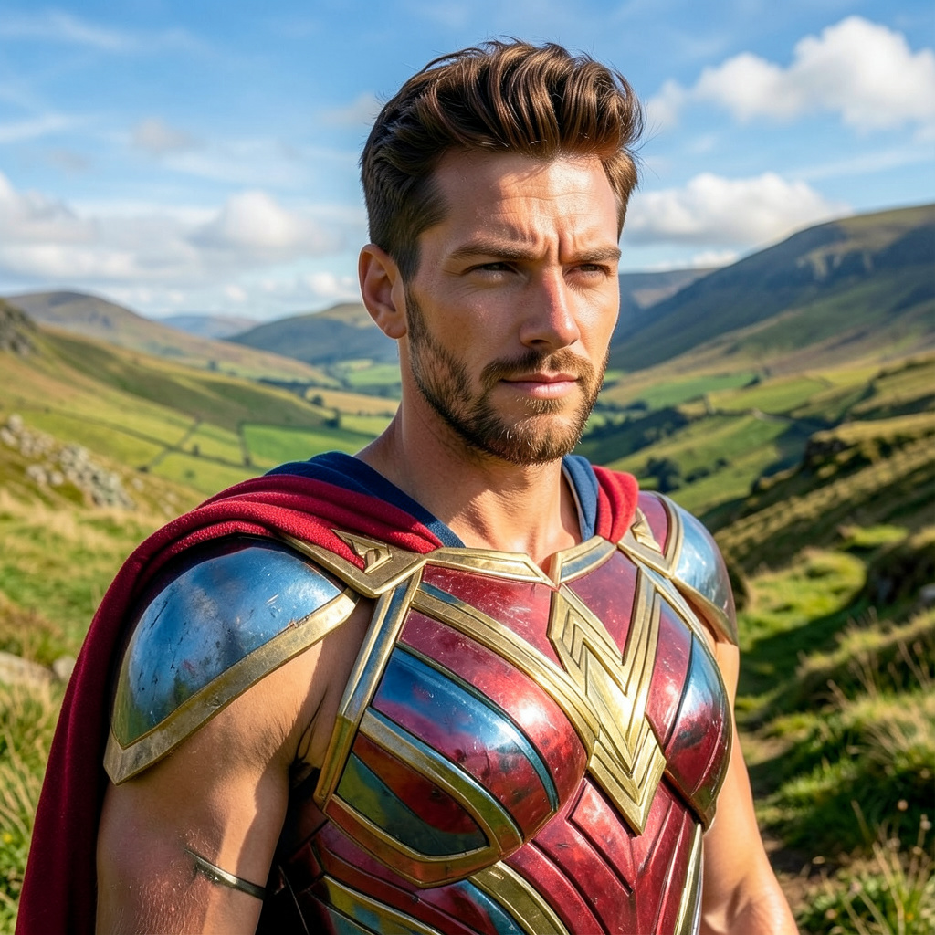 Wonder Woman Armor in Ireland Colors Photo Style
