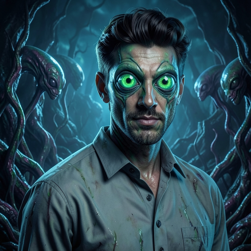 Aliens with Big Eyes Photo Style