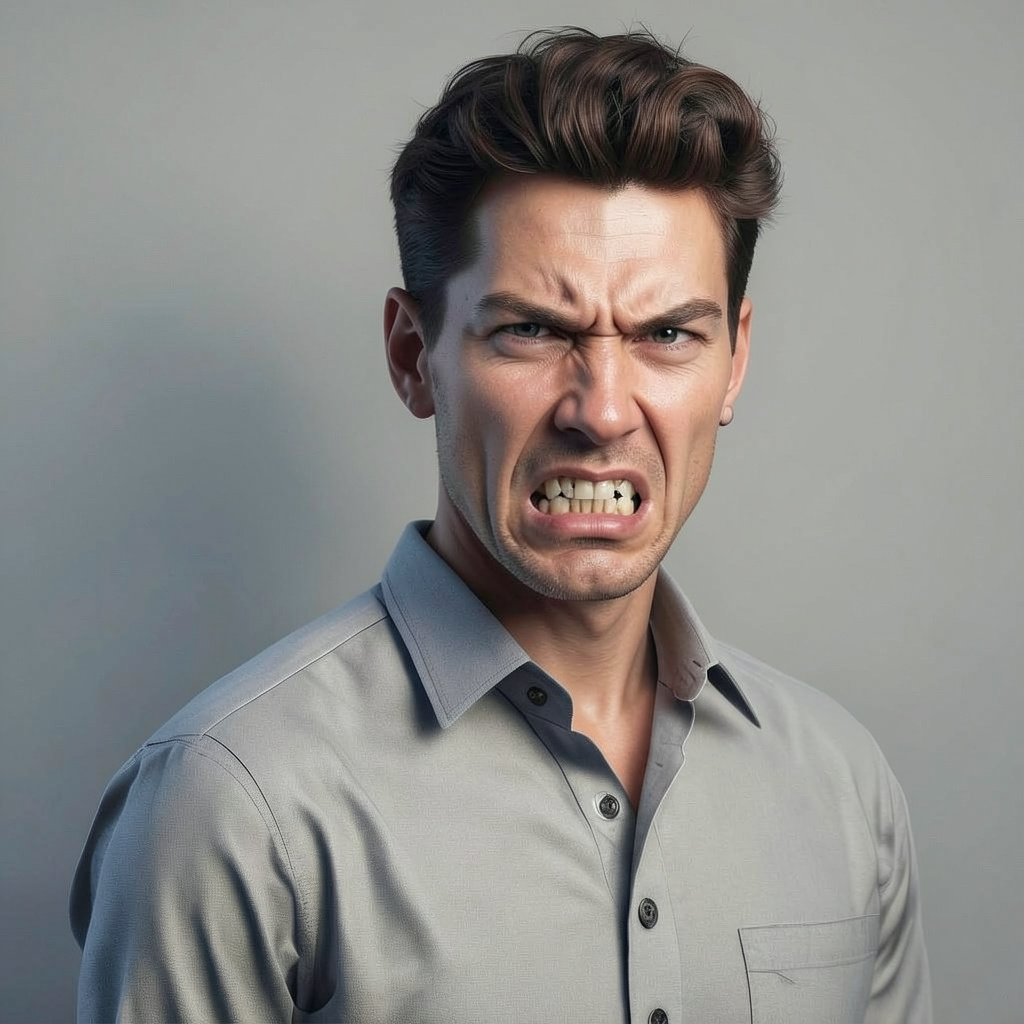 Angry Face, Clenched Teeth Photo Style