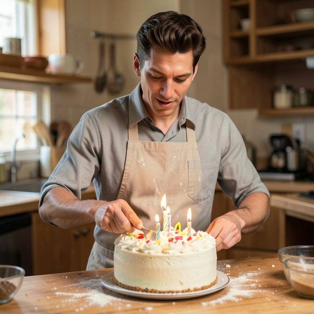 Baking a Birthday Cake Photo Style